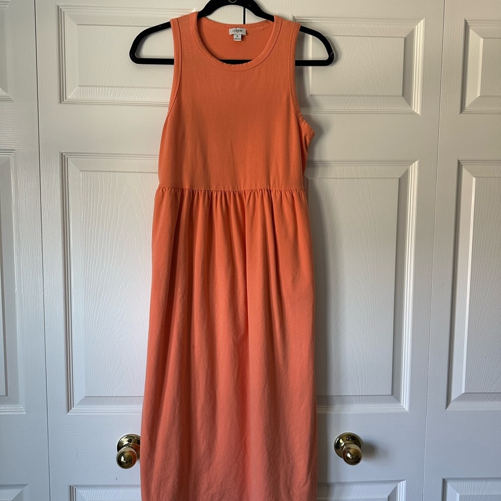 J. Crew Midi Dress in Vibrant Orange